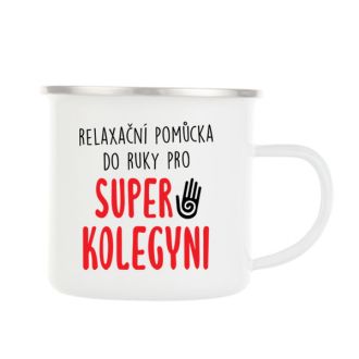 Plechový smaltový hrnek - Super Kolegyně